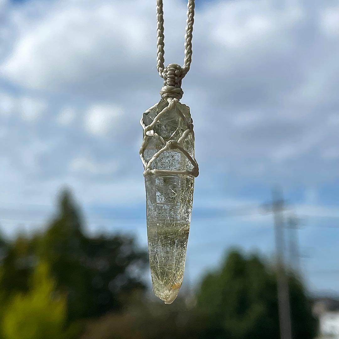 ヒマラヤ水晶 ガネッシュヒマール ＊ マクラメネックレス ペンダント 12