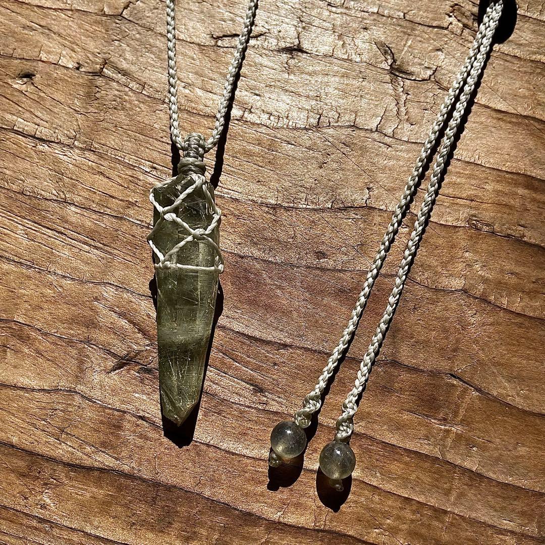 ヒマラヤ水晶 ガネッシュヒマール ＊ マクラメネックレス ペンダント 12