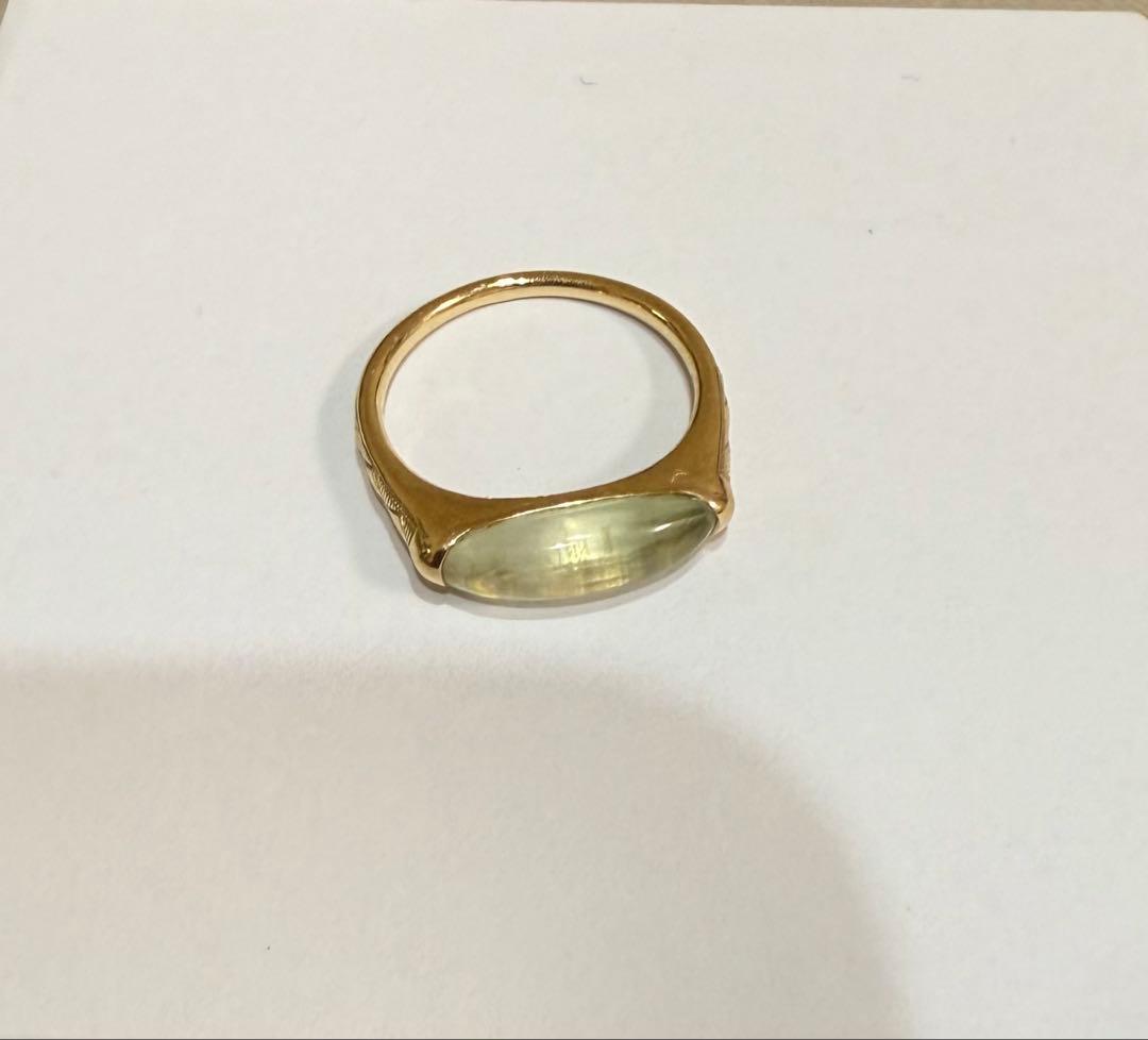 アガット★プレナイト 葡萄石 リング★K10 9号