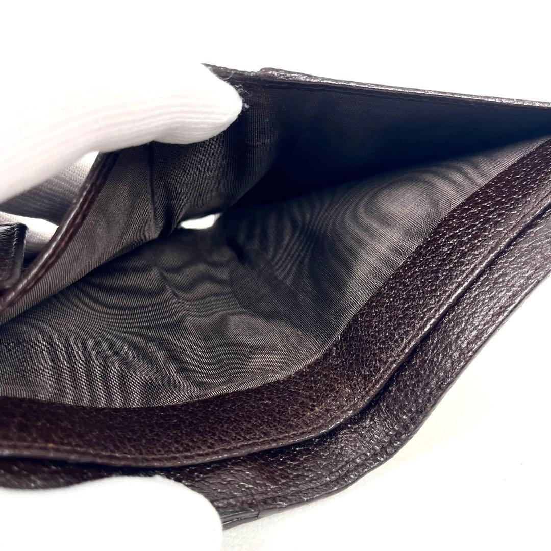 グッチ　折り財布　ロゴプレート　GGキャンバス　スクエア　コンパクト　レザー　美