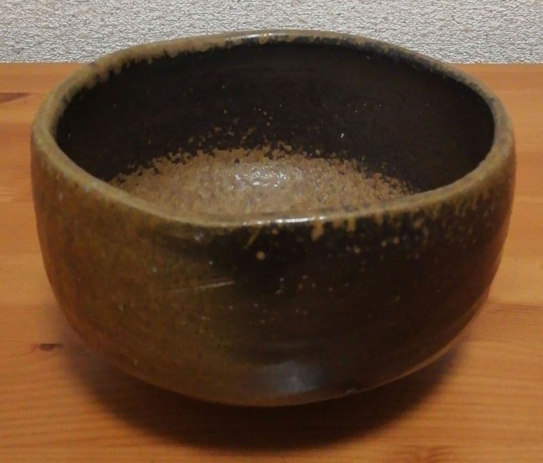 伊勢崎創作　備前焼　黒　茶碗　共箱　略歴付　茶道具