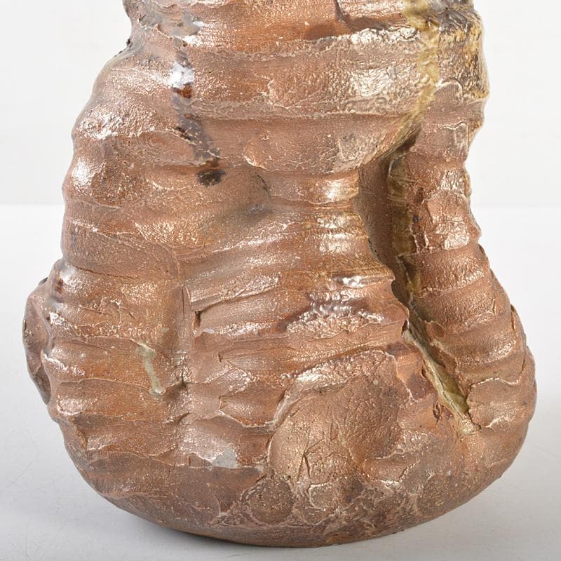 伊賀焼　古伊賀　江戸末期　変形花入　加藤卓男識箱　M　R6357B