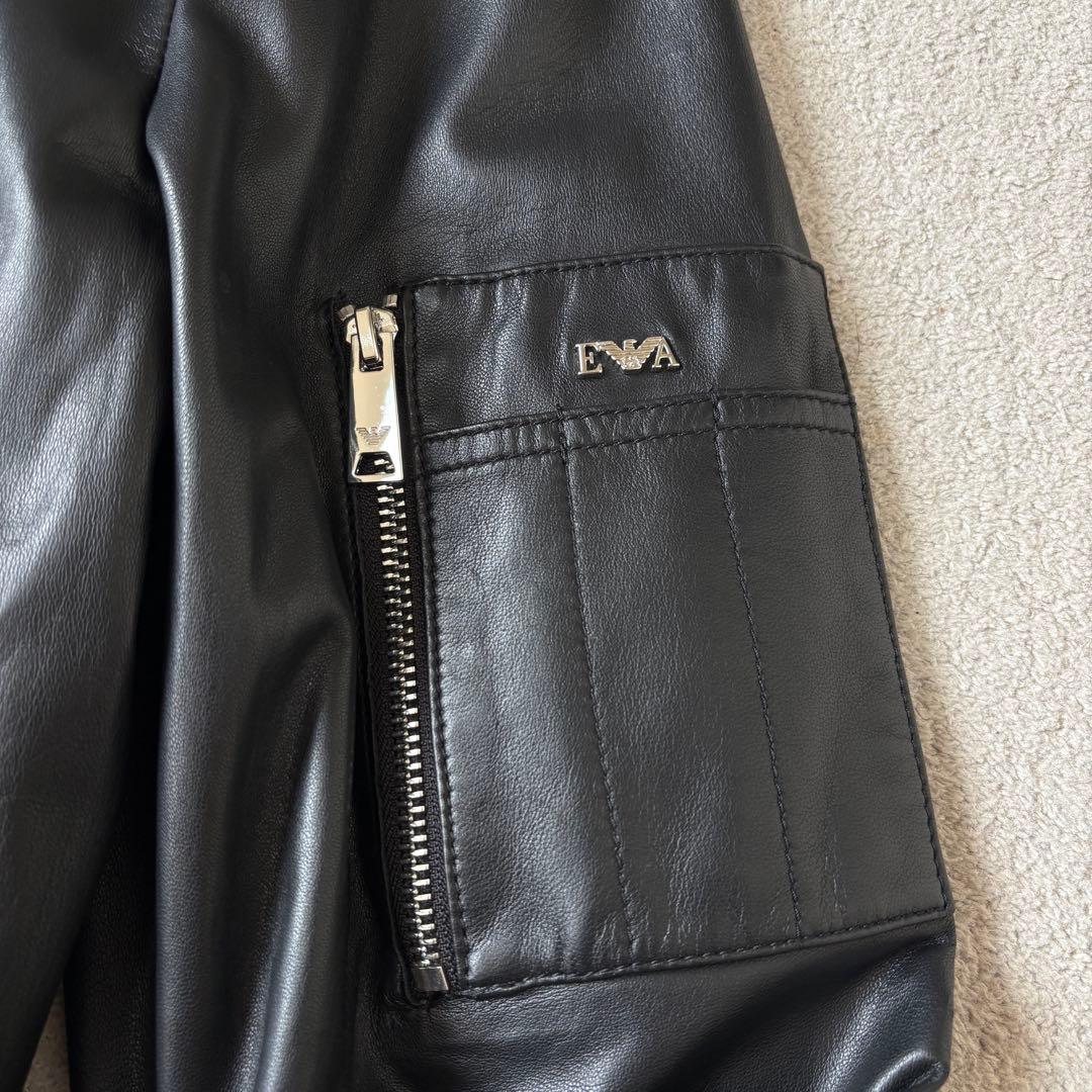 極美品 エンポリオアルマーニ 黒タグ レザージャケット 2WAY 2XLサイズ
