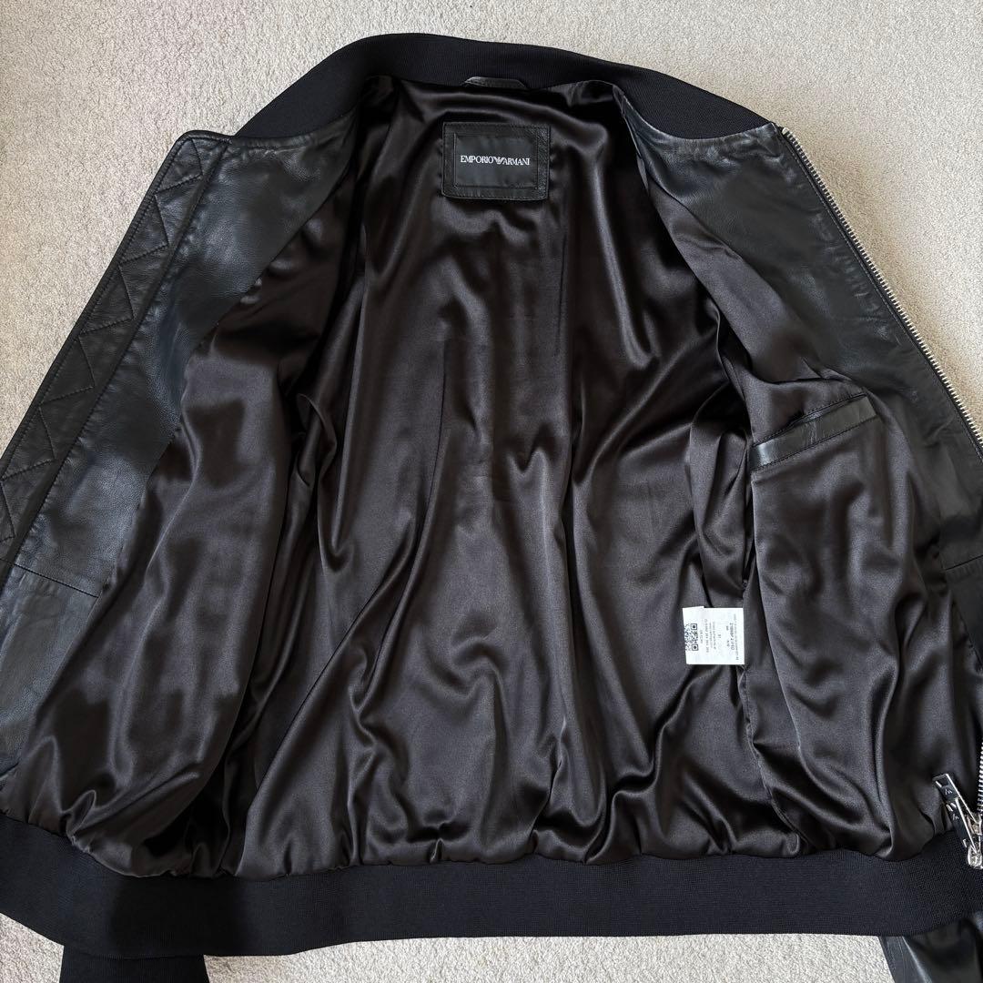 極美品 エンポリオアルマーニ 黒タグ レザージャケット 2WAY 2XLサイズ