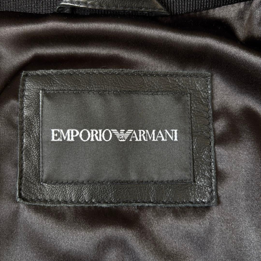 極美品 エンポリオアルマーニ 黒タグ レザージャケット 2WAY 2XLサイズ