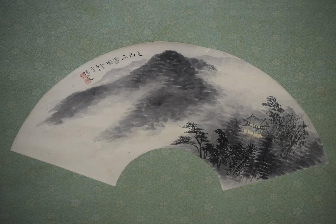 真作/水田硯山/夏山雨斎図/桐共箱付/布袋屋掛軸HG-767