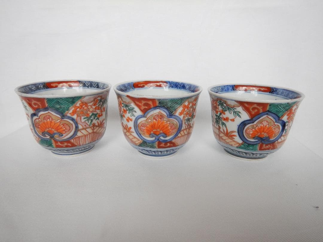 古伊万里色絵向付5客セット　明治