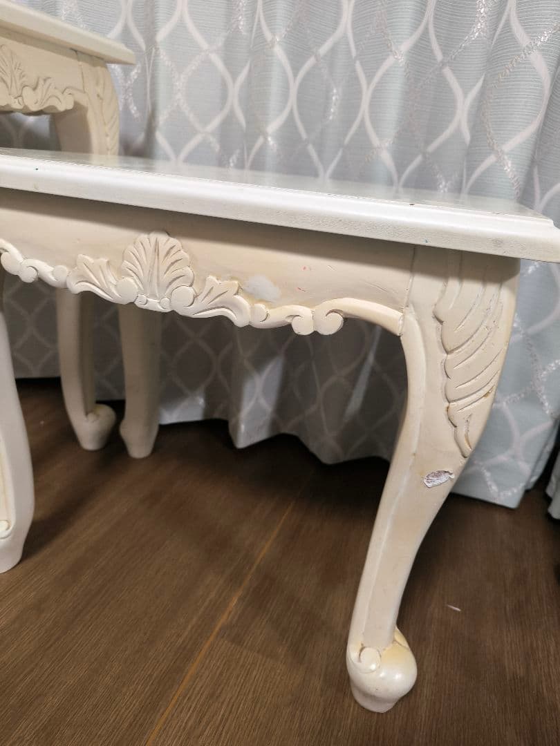 【5/15まで値下】ネストテーブル　ロココ調　猫足　三点セット　アンティーク　姫