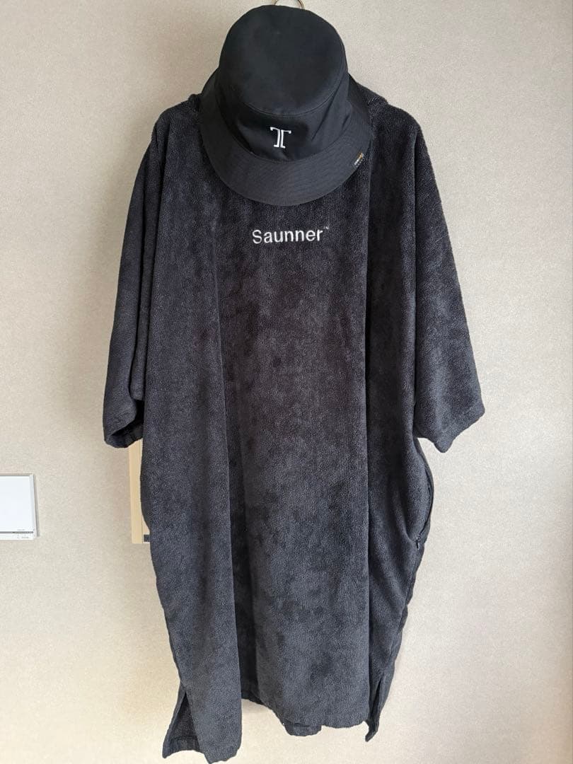 TTNE Saunner サウナポンチョセット グレー&カーキ サウナハット付