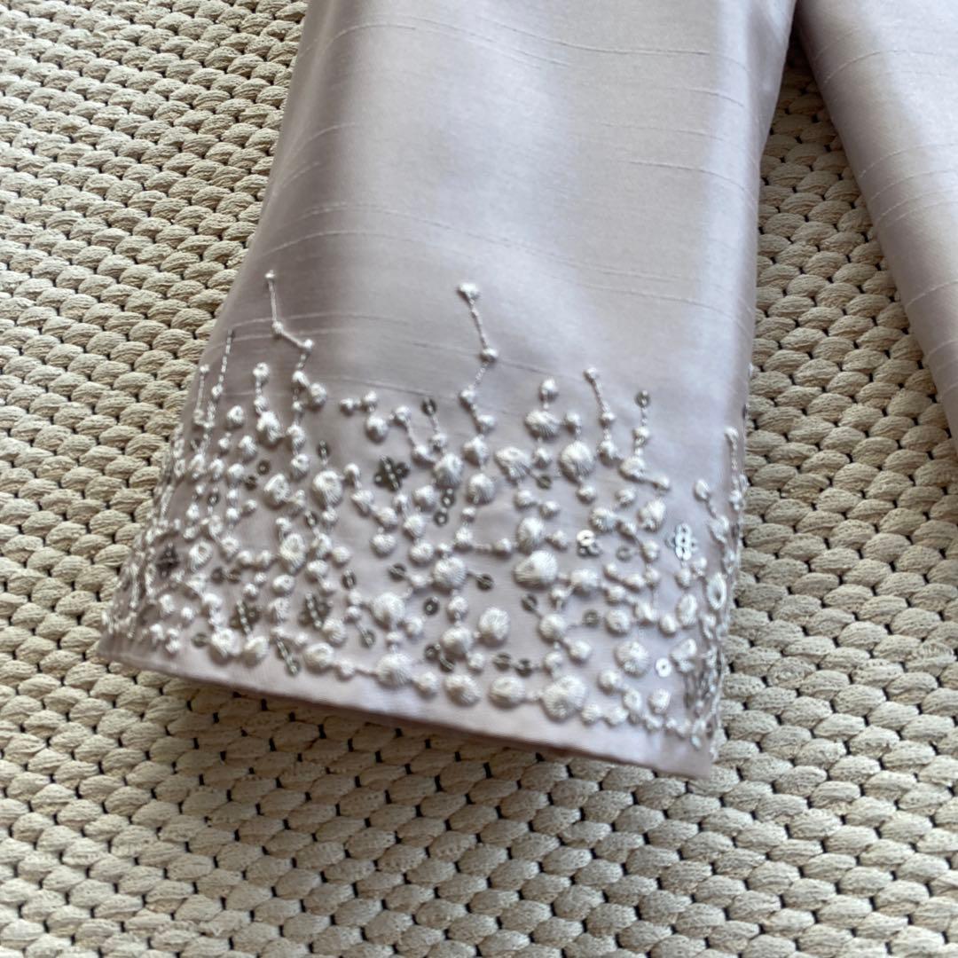 イギン Zibelin正装用結婚式マザーズドレスライトグレー ビーズ刺繍 スーツ