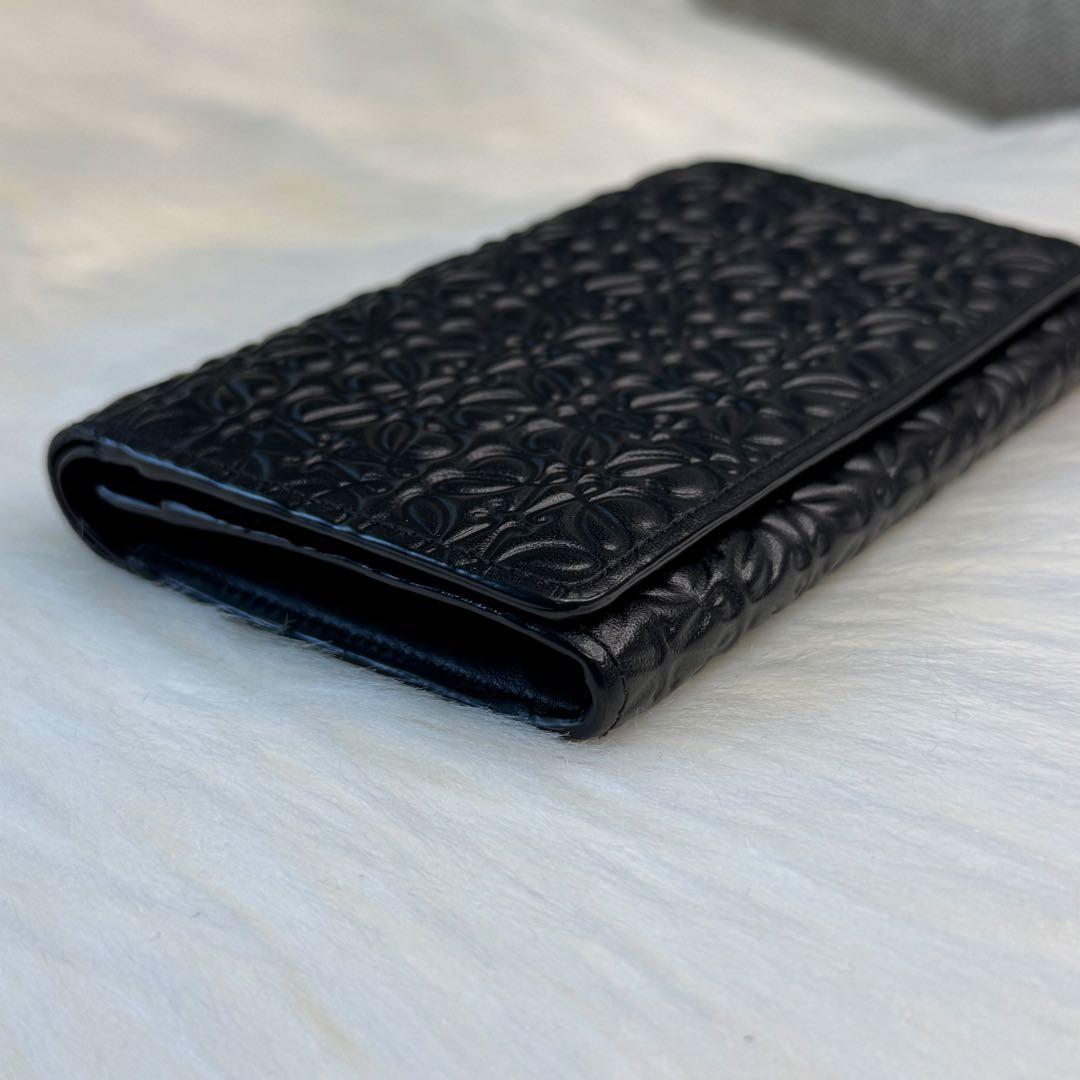 LOEWE ロエベ リピート アナグラム ミディアムウォレット ブラック