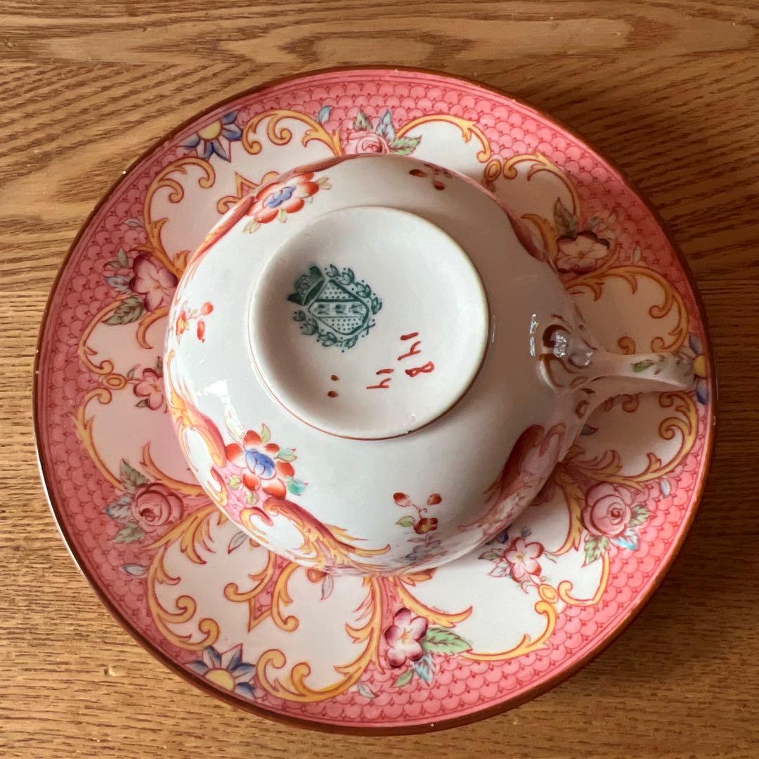 フランスサルグミンヌ窯、Mintonパターン148 ティーカップ＆ソーサー