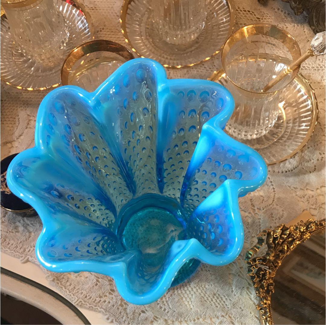 貴重！オールドフェントン fenton アートガラス花瓶 アンティーク アメリカ