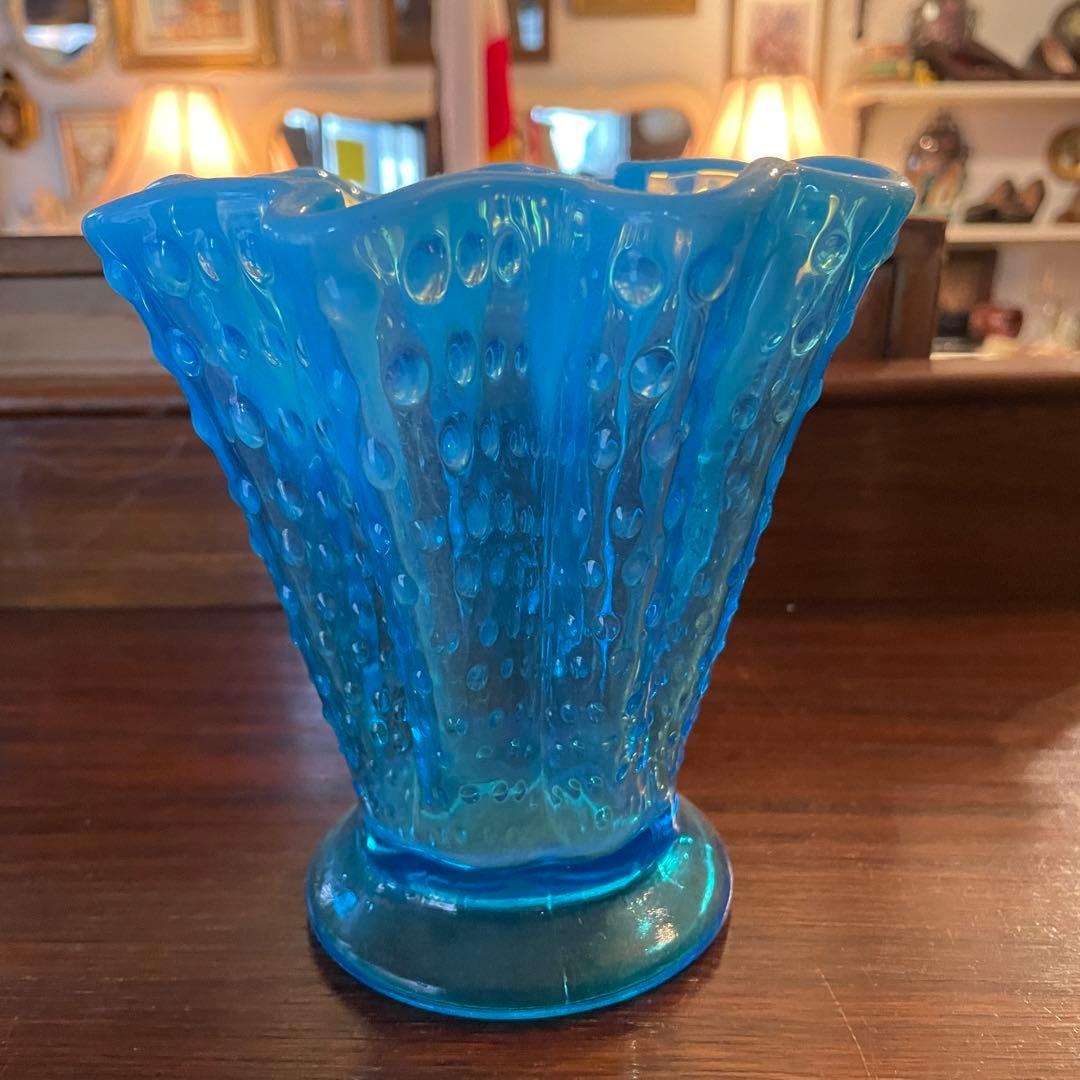 貴重！オールドフェントン fenton アートガラス花瓶 アンティーク アメリカ