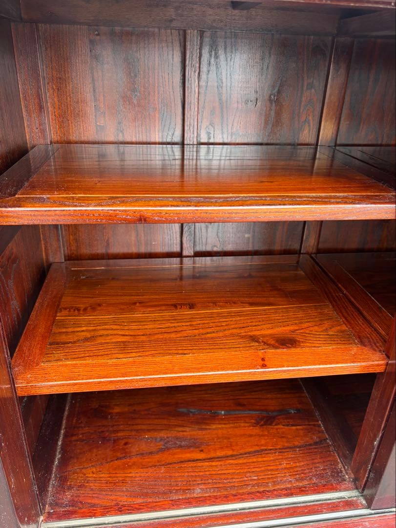 赤*こ様 木製　棚　和風　レトロ　アンティーク　キャビネット　茶棚　戸棚　民芸家