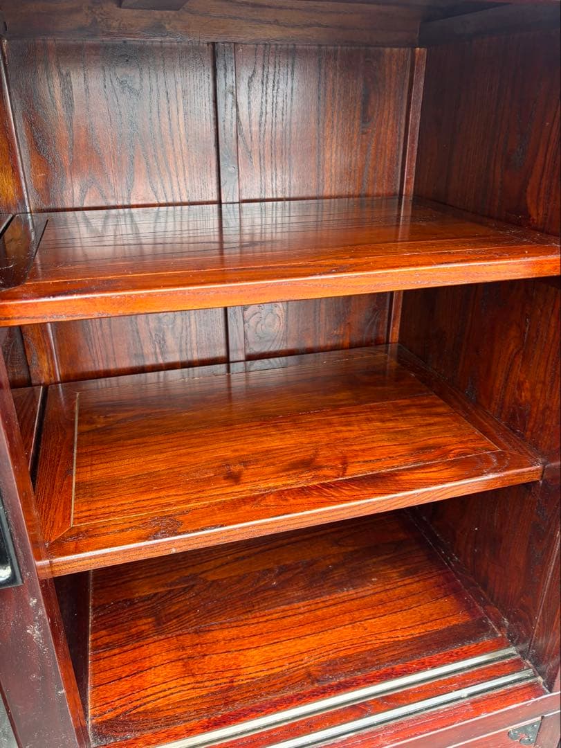 赤*こ様 木製　棚　和風　レトロ　アンティーク　キャビネット　茶棚　戸棚　民芸家