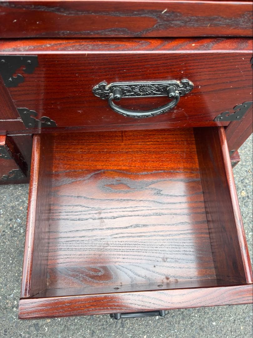 赤*こ様 木製　棚　和風　レトロ　アンティーク　キャビネット　茶棚　戸棚　民芸家