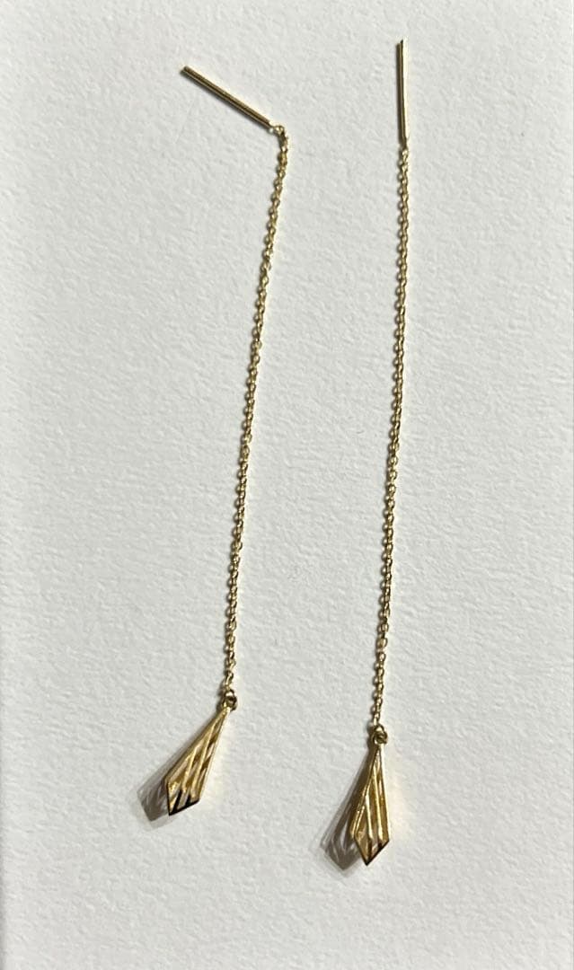 K18 ロングチェーンピアス