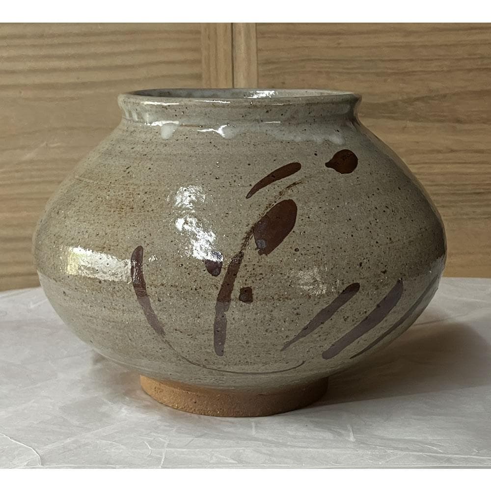 e3087 西岡小十 絵唐津 壷 共箱 唐津焼 壺 花入 茶道具