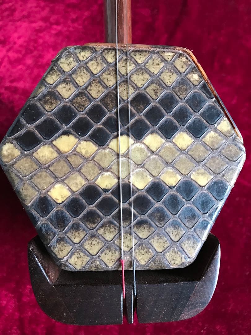 二胡★上級明清・老紅木★本格錦蛇皮★古月琴坊・万其興製作★プロ演奏級★十年保証