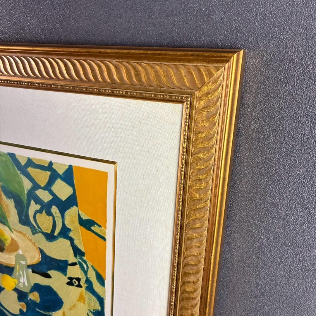 ピエール・ボンコンパン「テーブルクロスの静物」リトグラフ 大作 直筆サイン入り