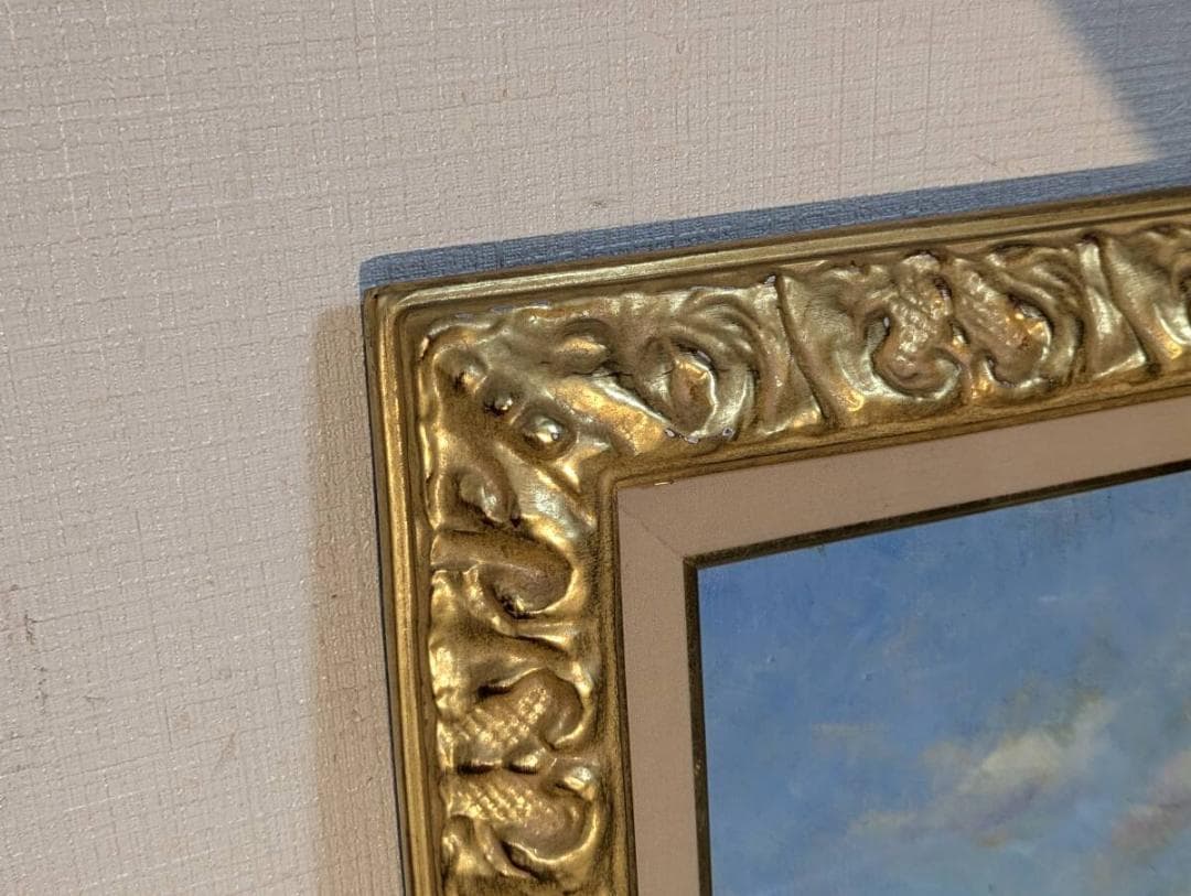 【真作】絵画　油彩10号　冬の教会　ロシアの雪景色　箱・黄袋入　Y54