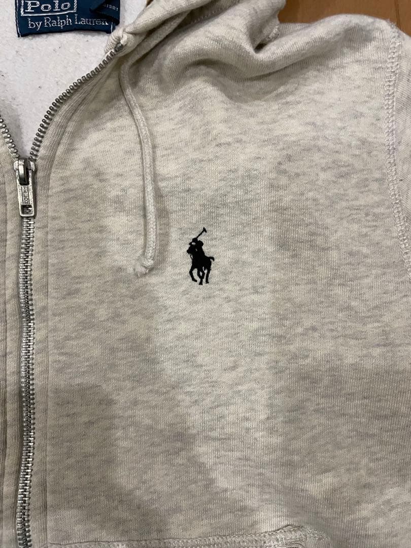 【希少・美品】ポロラルフローレン ジップパーカー フード裏ネイティブ柄 灰 S