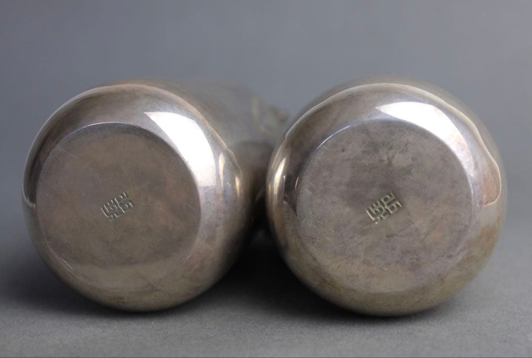 三世　秦蔵六　蔵六　純銀七壽酒注　一双　純銀　急須　水注　共箱付き　本物保証