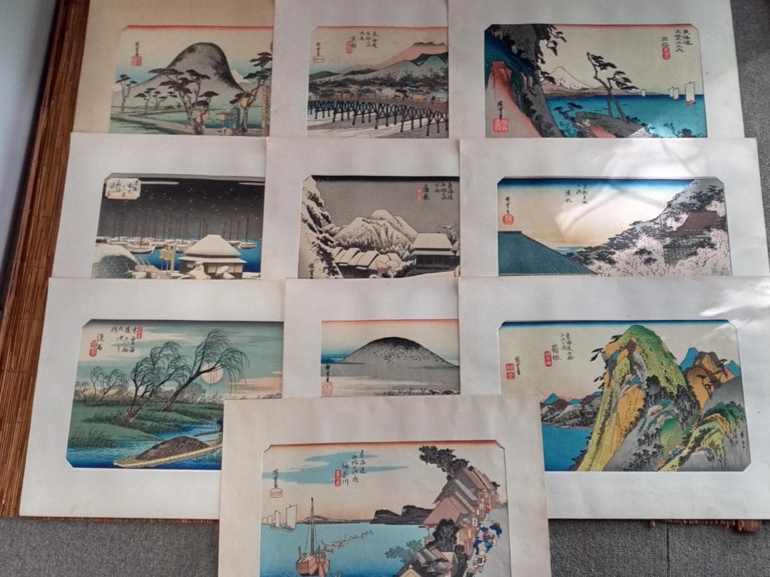 歌川広重東海道五十三次手刷り復刻版木版画その他