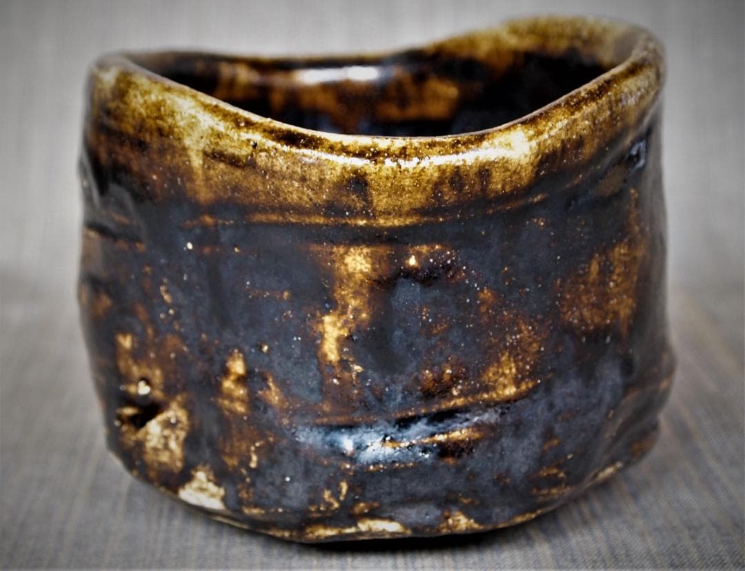 人気作家★鈴木五郎★瀬戸黒茶碗★共箱・布・栞