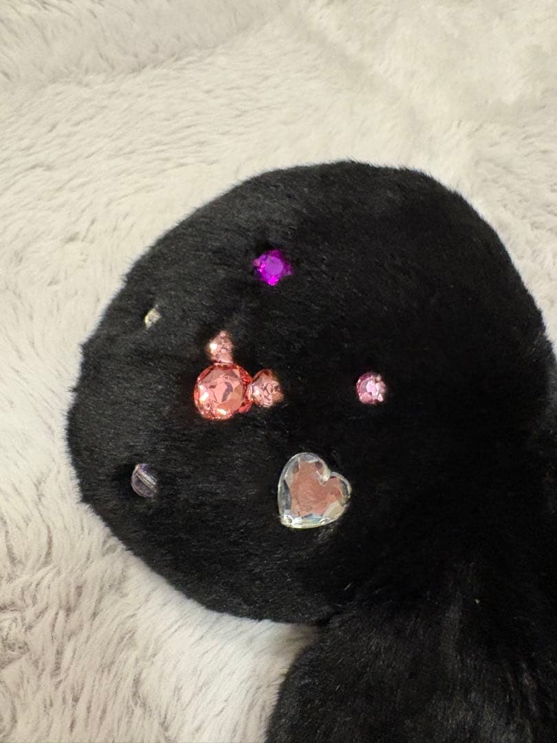 ミニーちゃん ファンキャップ 黒 ピンク リボン付き