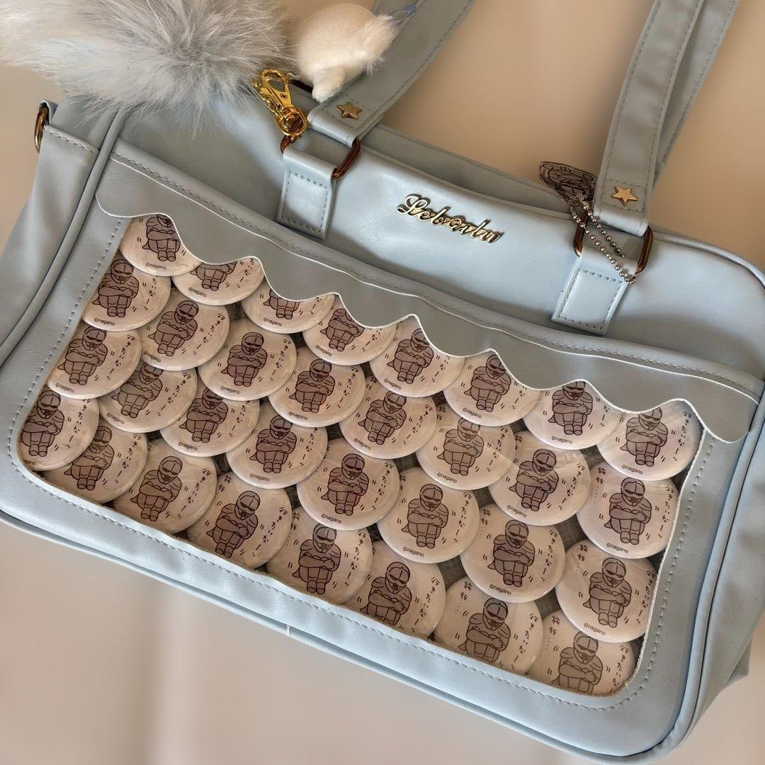 モモンガ 鎧さん ちいかわ 痛バッグ ブルー 水色 推し活 オタク