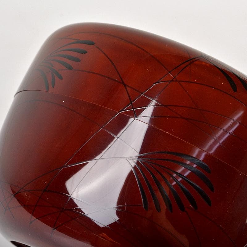 茶道具　山中塗　中村宗悦作　井伊宗観好　尾花に鶉蒔絵　平棗　共箱　V　R6409