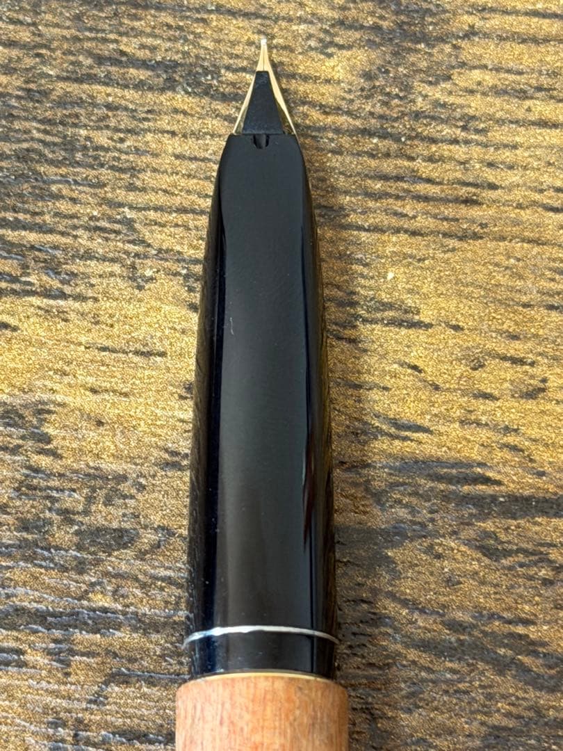 筆記確認&洗浄済　1972年製　初代カスタム　イタヤカエデ 18金　万年筆　細字