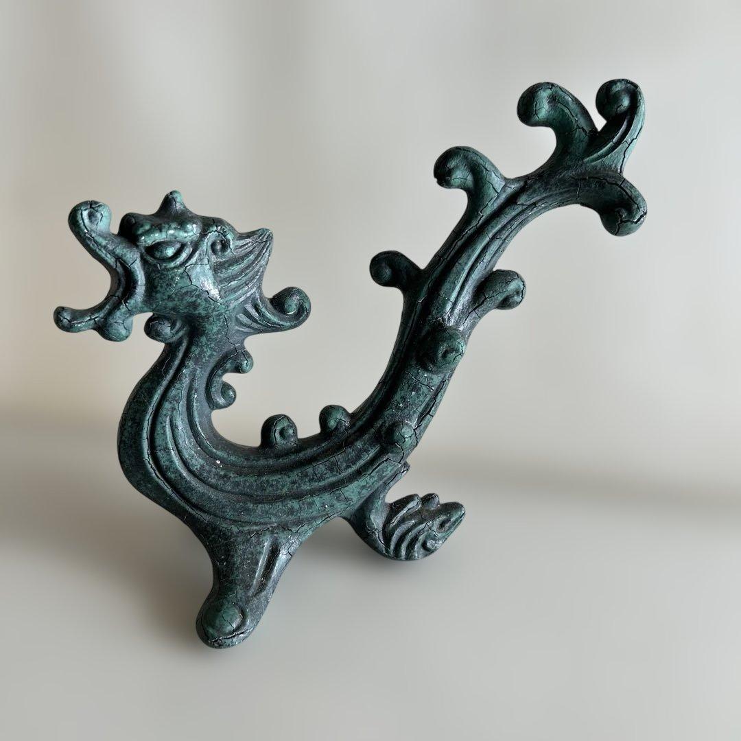 中国 古美術 鋳物 金属工芸 華龍 置物 龍置物 竜置物