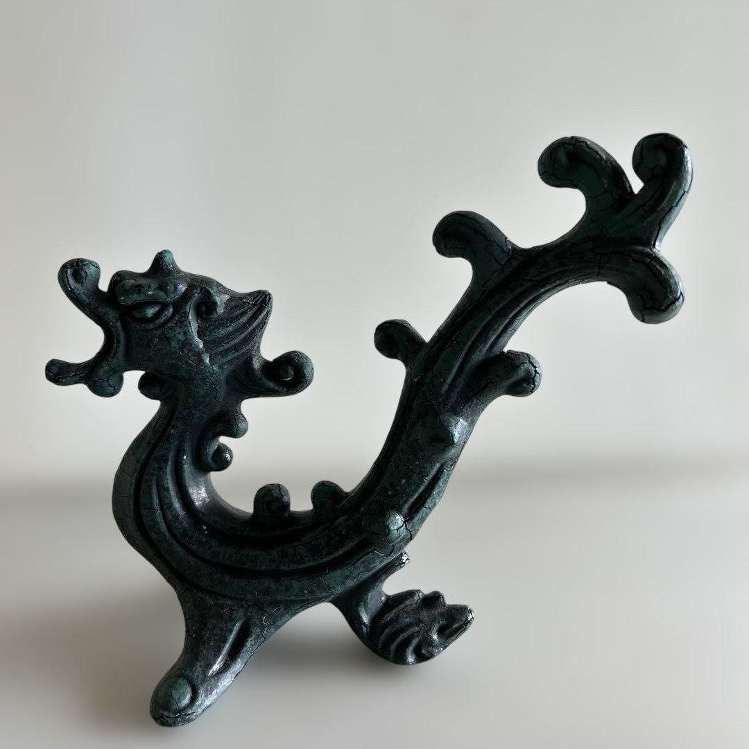 中国 古美術 鋳物 金属工芸 華龍 置物 龍置物 竜置物