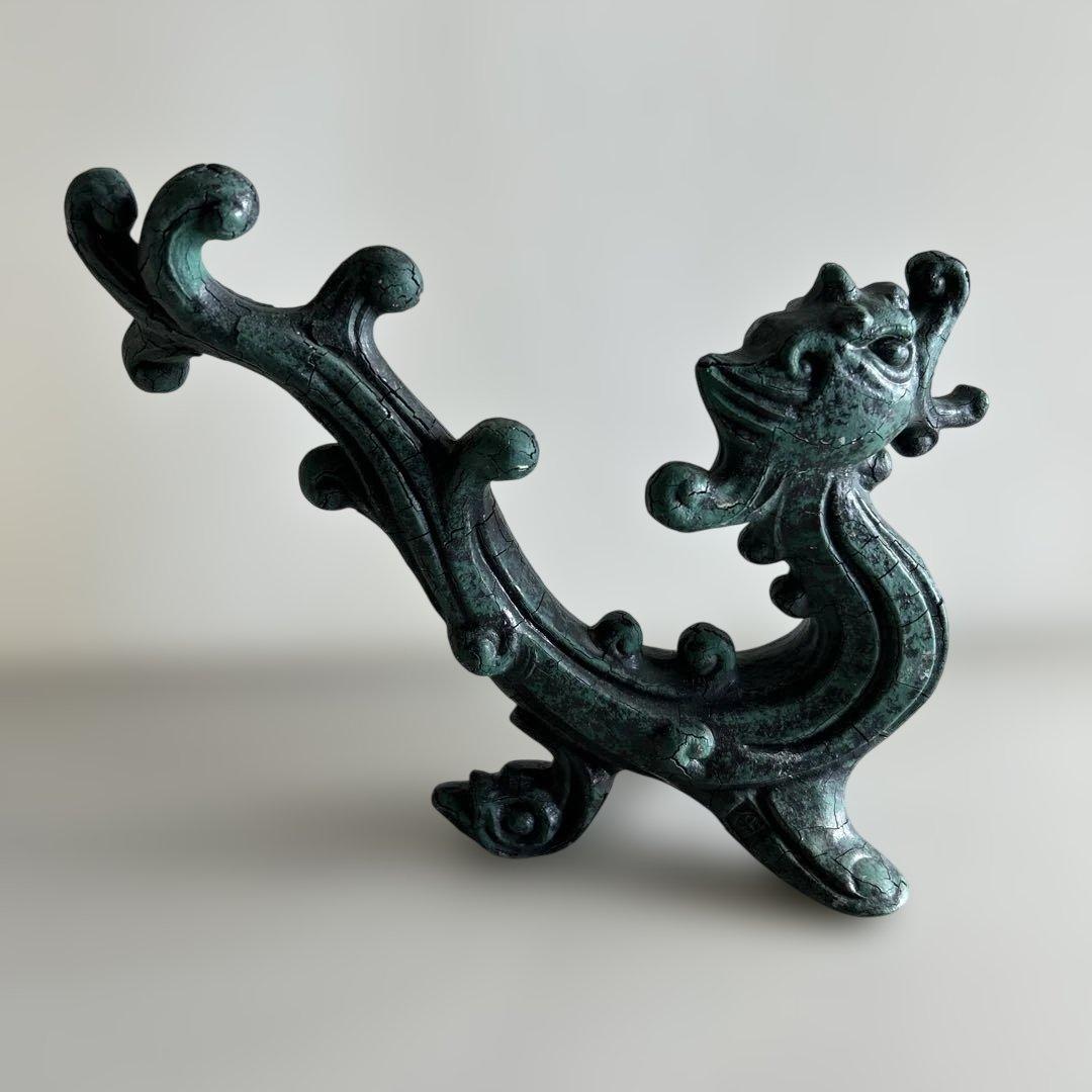 中国 古美術 鋳物 金属工芸 華龍 置物 龍置物 竜置物