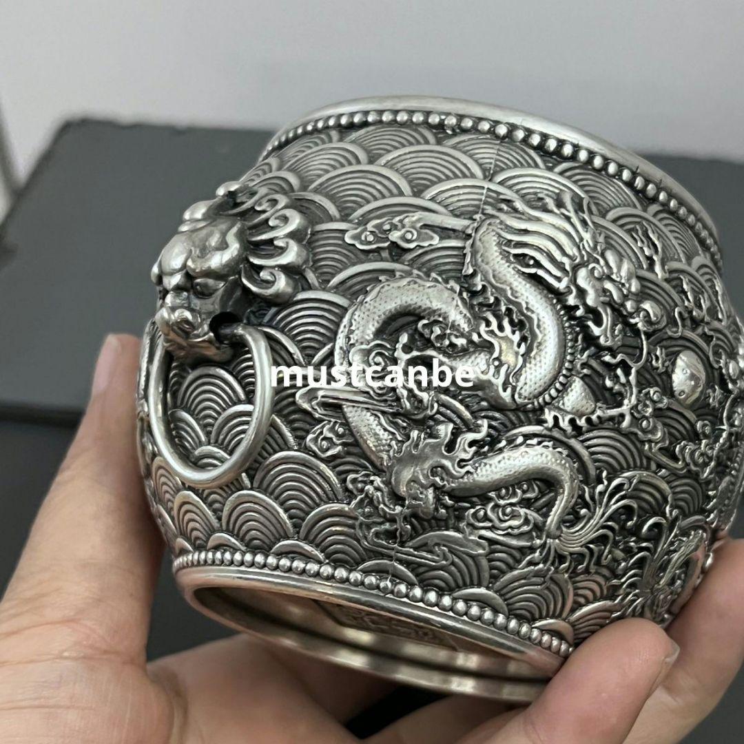 銅器 竜騰四海竜壺 香炉 筆洗 茶台 文机 事務室 開運風水 招財 工芸品 置物