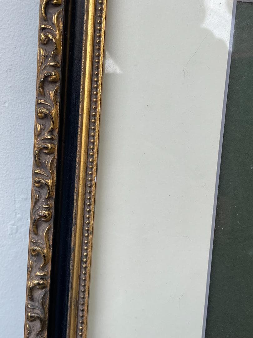 大型 額縁 フレーム アンティーク ゴールド マット付 高級 ヴィンテージ 美品