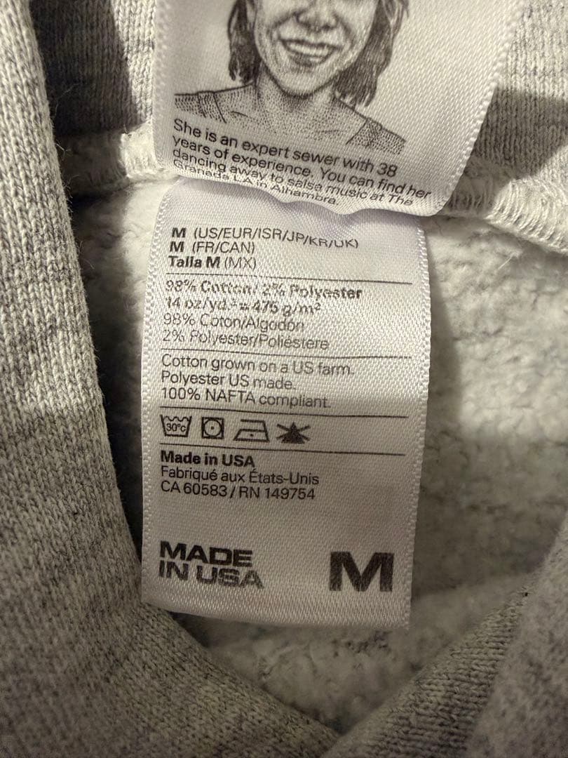 ロスアパ　パーカー　グレー