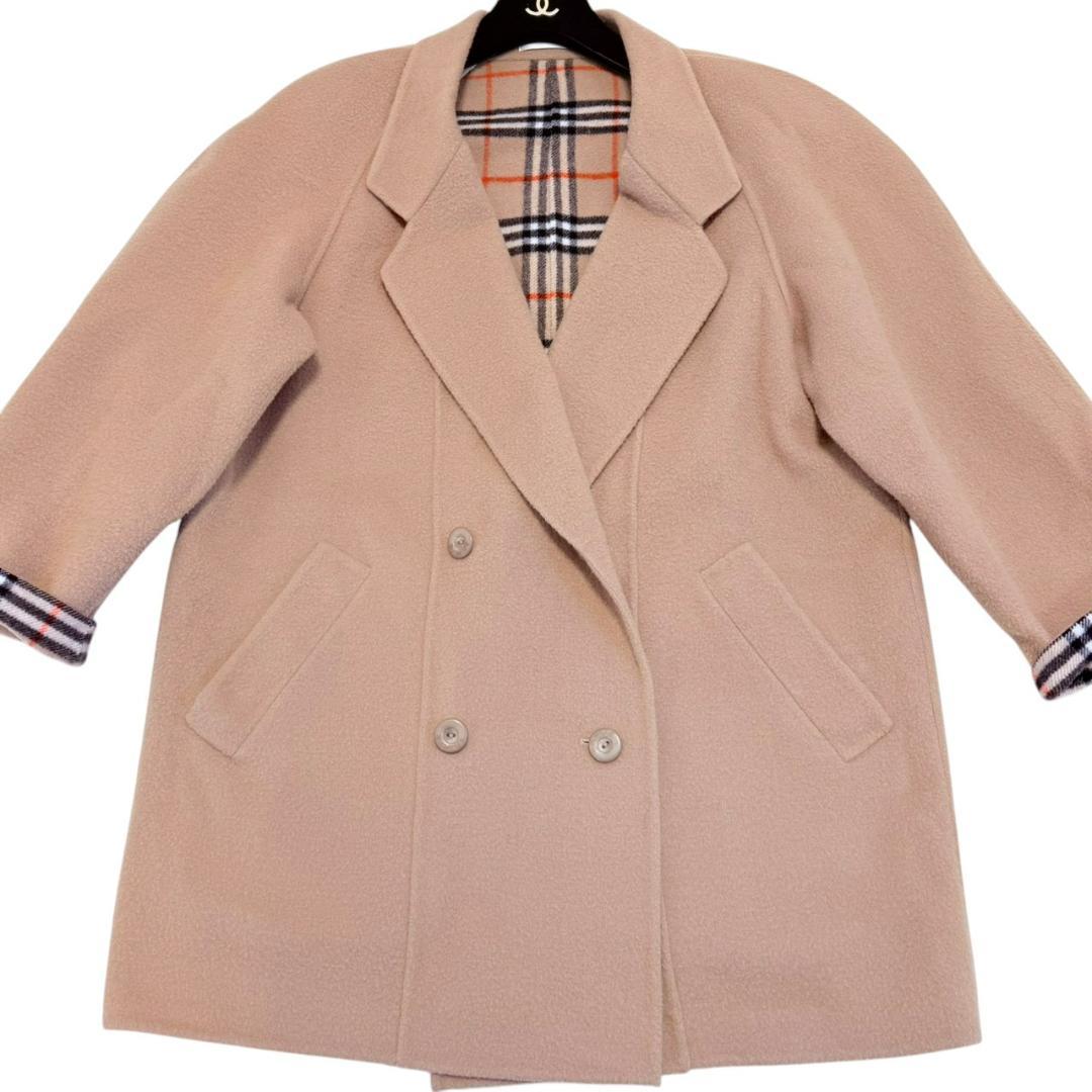 【美品】 Burberry ノバチェック ベージュ ウール チェスターコート