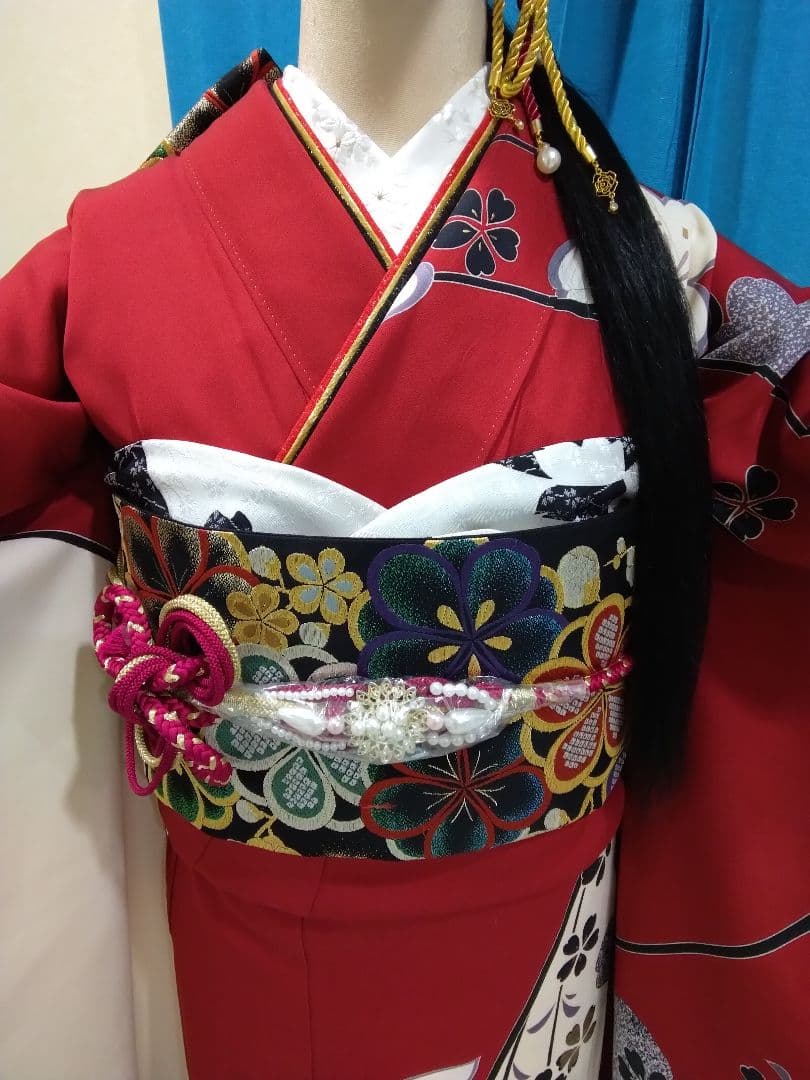 【専用】振袖フルセット、正絹振袖、半襟重ね衿、帯揚げ帯締め、西陣袋帯、長襦袢、H