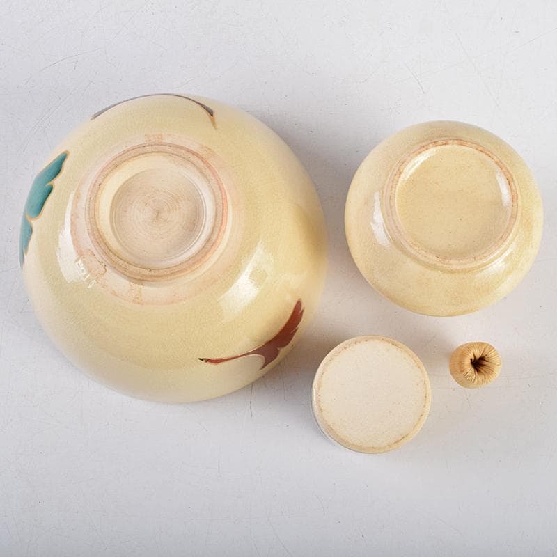 茶道具　利休茶箱　原平作　茶碗　朱塗　棗など　八点　一式　M　R9461