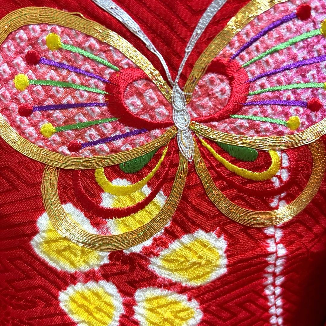 七五三　正絹　着物、長襦袢　7歳　お正月