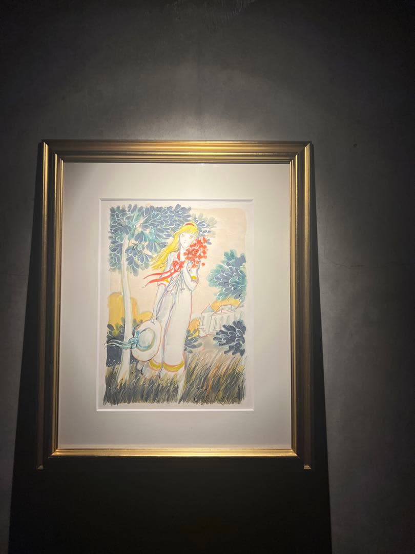 美品　Serge Marjisse【エコルとひなげしの花】肉質画