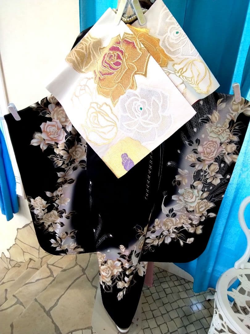 振袖フルセット、鈴乃屋振袖成人式、重ね衿帯揚げ帯締め、西陣袋帯、襦袢、ガード加工