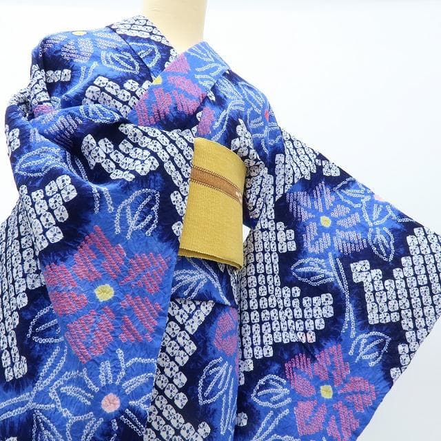 専用Y3480◆有松鳴海絞り 綿 手縫い仕立て 高級浴衣 洗える夏着物