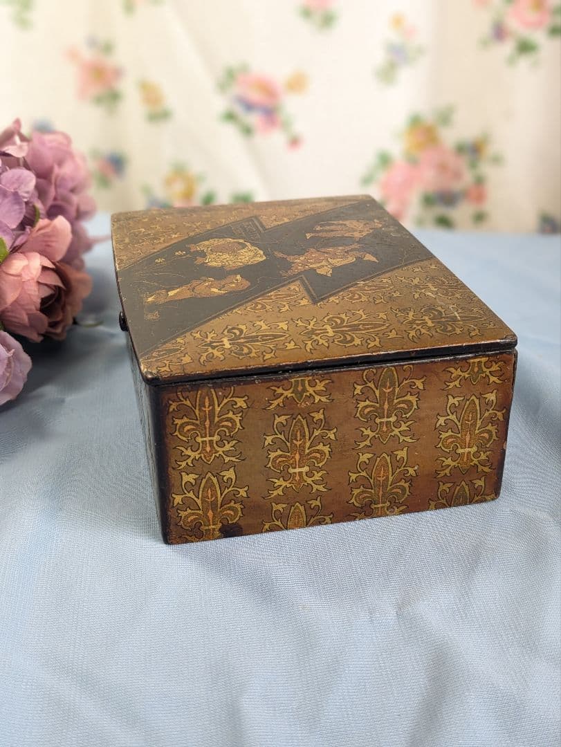 フランス アンティーク パピエマシェ 小物入れ OLIBET ノベルティ