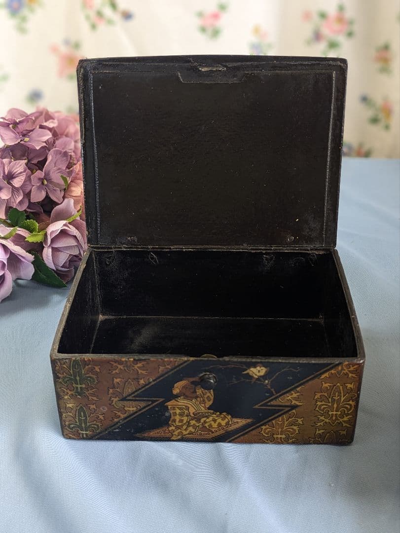 フランス アンティーク パピエマシェ 小物入れ OLIBET ノベルティ