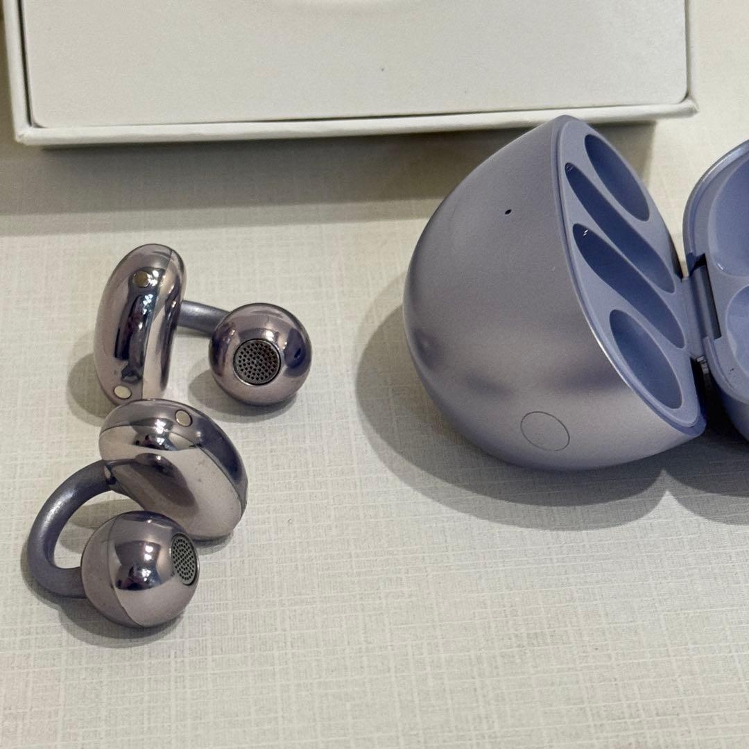 美品 Huawei Free Clip ワイヤレスイヤホン パープル